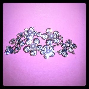 Rein stone Barrette with silver color
